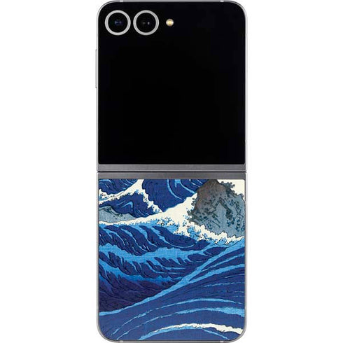 View of the Naruto whirlpools at Awa by Hiroshige Galaxy Z Flip6 Skin