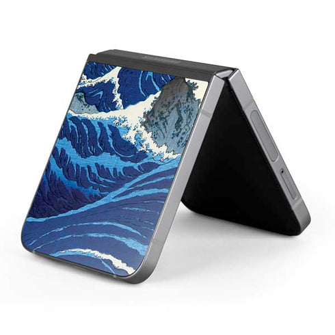 View of the Naruto whirlpools at Awa by Hiroshige Galaxy Z Flip6 Skin