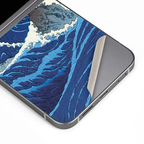 View of the Naruto whirlpools at Awa by Hiroshige Galaxy Z Flip6 Skin