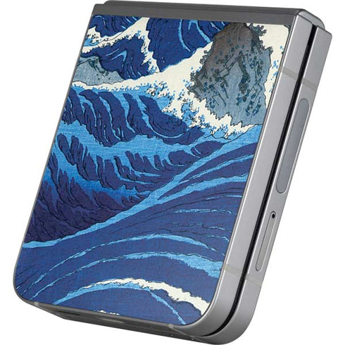 View of the Naruto whirlpools at Awa by Hiroshige Galaxy Z Flip6 Skin