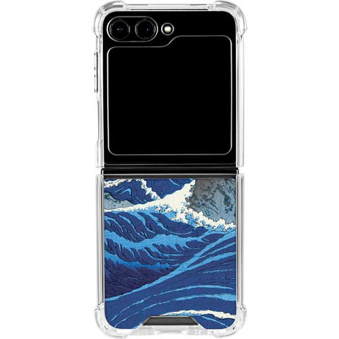 View of the Naruto whirlpools at Awa by Hiroshige Galaxy Z Flip6 Clear Case