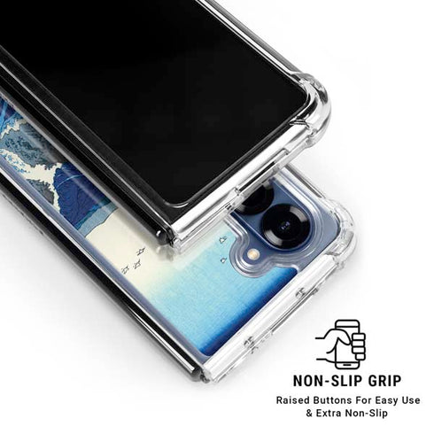 View of the Naruto whirlpools at Awa by Hiroshige Galaxy Z Fold6 Clear Case