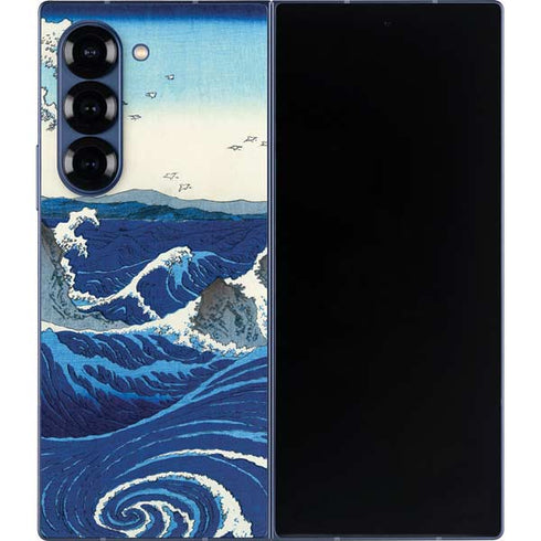View of the Naruto whirlpools at Awa by Hiroshige Galaxy Z Fold6 Skin