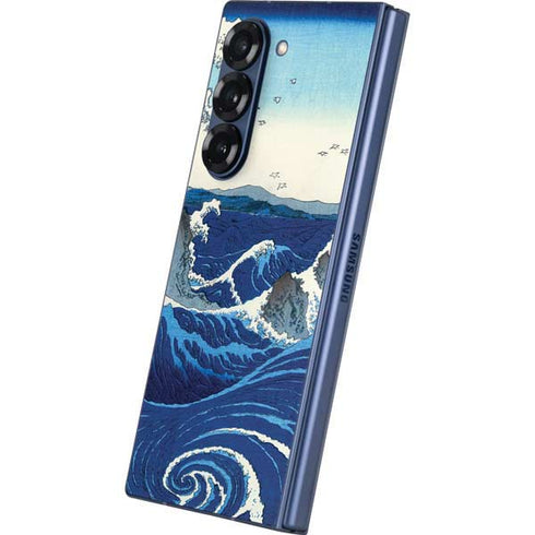 View of the Naruto whirlpools at Awa by Hiroshige Galaxy Z Fold6 Skin