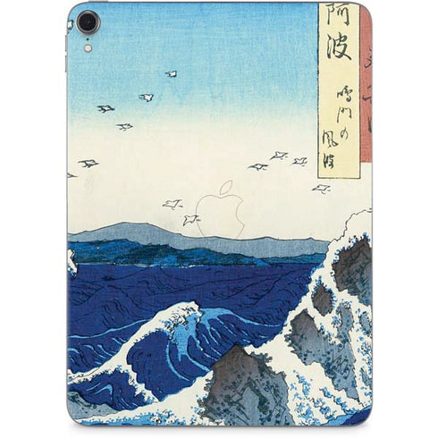 View of the Naruto whirlpools at Awa by Hiroshige Apple iPad Pro Skin