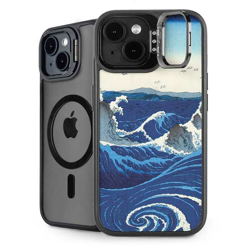 View of the Naruto whirlpools at Awa by Hiroshige iPhone 15 Plus Kickstand Case