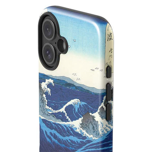View of the Naruto whirlpools at Awa by Hiroshige iPhone 16 Plus Impact Case