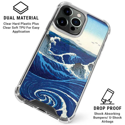 View of the Naruto whirlpools at Awa by Hiroshige iPhone 16 Pro Max Clear Case