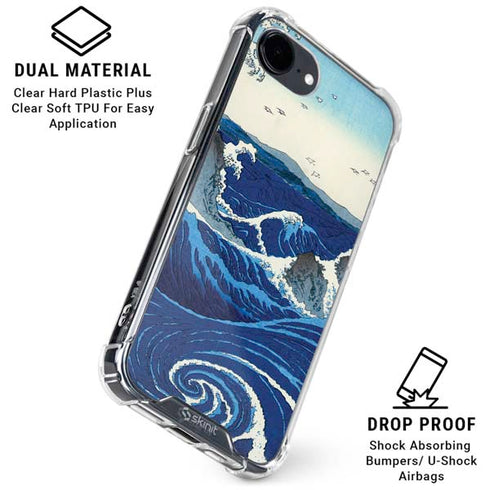 View of the Naruto whirlpools at Awa by Hiroshige iPhone 16e Clear Case