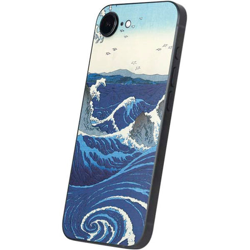 View of the Naruto whirlpools at Awa by Hiroshige iPhone 16e Skin