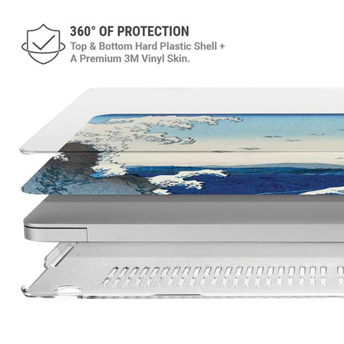 View of the Naruto whirlpools at Awa by Hiroshige MacBook Pro 14in (2021-24) Case plus Skin