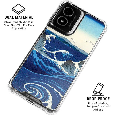 View of the Naruto whirlpools at Awa by Hiroshige Moto G Power 5G (2024) Clear Case