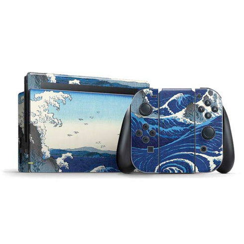 View of the Naruto whirlpools at Awa by Hiroshige Nintendo Skins