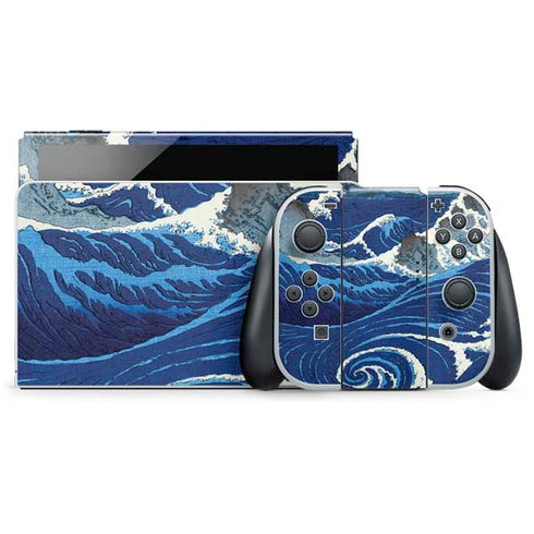 View of the Naruto whirlpools at Awa by Hiroshige Nintendo Skins
