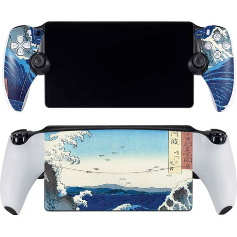 View of the Naruto whirlpools at Awa by Hiroshige PlayStation Portal Remote Player Skin