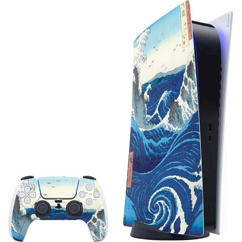 View of the Naruto whirlpools at Awa by Hiroshige PlayStation PS5 Skins