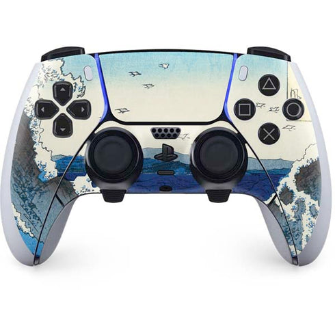 Hiroshige View of the Naruto whirlpools at Awa PS5 DualSense Edge Pro Controller Skin