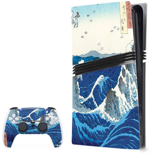 View of the Naruto whirlpools at Awa by Hiroshige PlayStation PS5 Skins