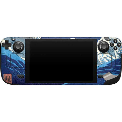 Hiroshige View of the Naruto whirlpools at Awa Steam Deck Handheld Gaming Computer Skin