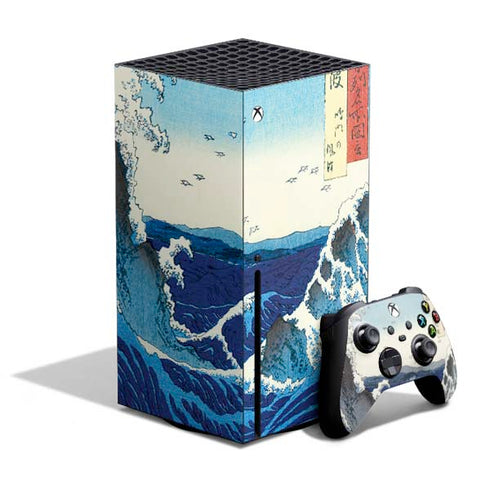 View of the Naruto whirlpools at Awa by Hiroshige Xbox Series X Skins