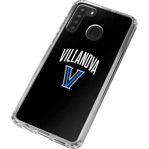 Villanova University V Black Galaxy A21 Clear Case