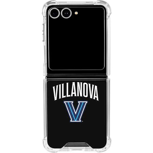 Villanova University V Black Galaxy Z Flip7 Clear Case
