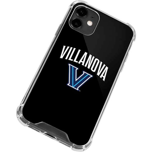Villanova University V Black iPhone 12 Clear Case