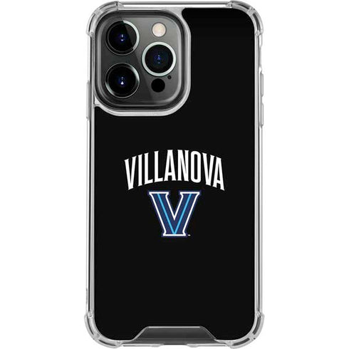 Villanova University V Black iPhone 14 Pro Clear Case