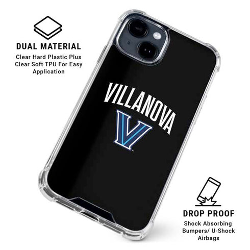 Villanova University V Black iPhone 15 Clear Case