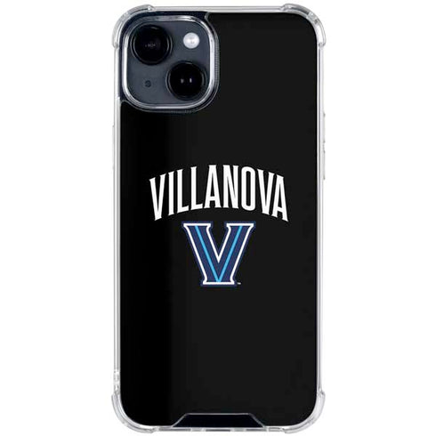 Villanova University V Black iPhone 15 Plus Clear Case