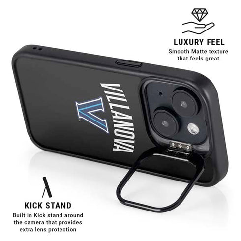 Villanova University V Black iPhone 15 Plus Kickstand Case