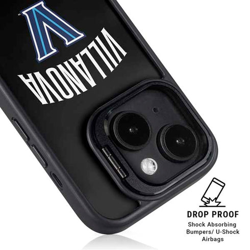 Villanova University V Black iPhone 15 Plus Kickstand Case