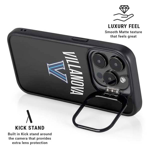 Villanova University V Black iPhone 15 Pro Kickstand Case