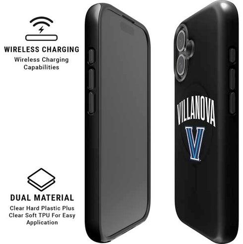 Villanova University V Black iPhone 16 Plus Magsafe Impact Case