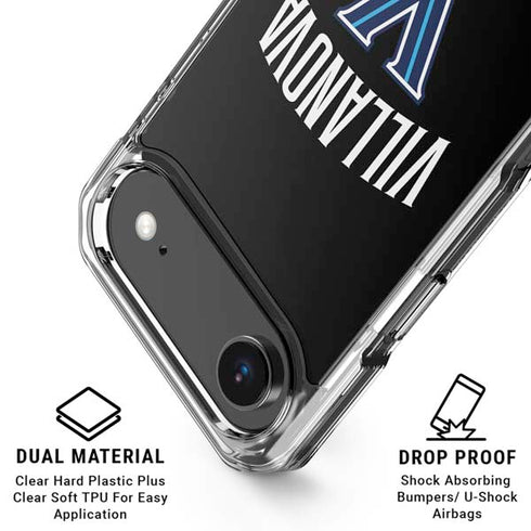 Villanova University V Black iPhone 17 Air Clear Case