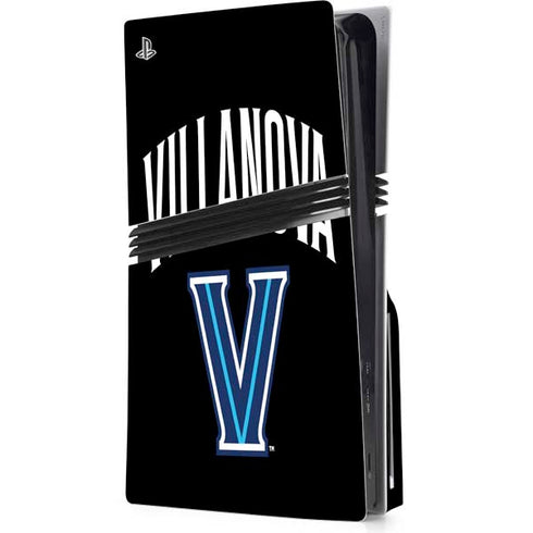 Villanova University V Black PS5 Pro Disk Console Skin
