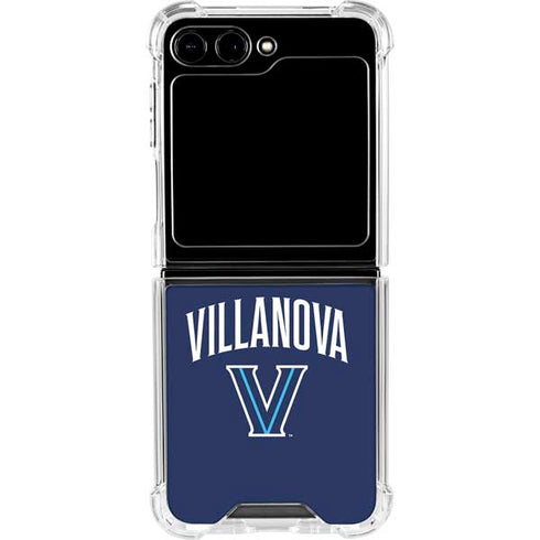 Villanova University Wildcats Black Galaxy Z Flip5 5G Clear Case