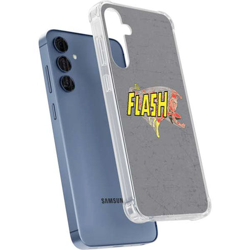 DC Comics The Flash Vintage Action Running Pose Galaxy A35 5G Clear Case