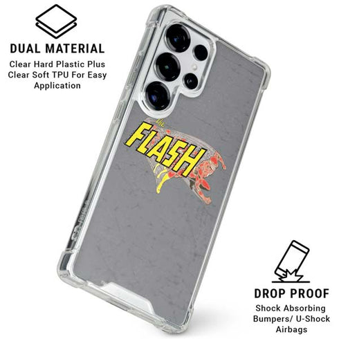 DC Comics The Flash Vintage Action Running Pose Galaxy S25 Ultra Clear Case