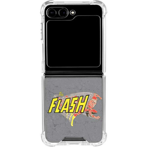 DC Comics The Flash Vintage Action Running Pose Galaxy Z Flip6 Clear Case