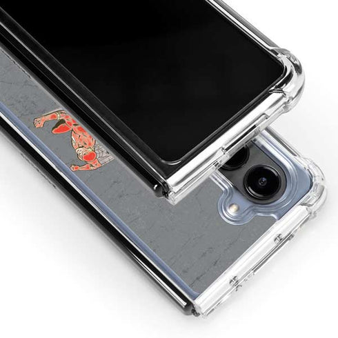 DC Comics The Flash Vintage Action Running Pose Galaxy Z Fold5 5G Clear Case