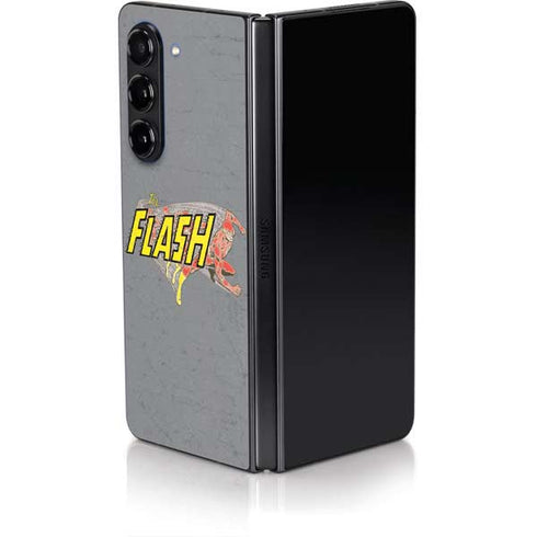 DC Comics The Flash Vintage Action Running Pose Galaxy Z Fold5 5G Skin