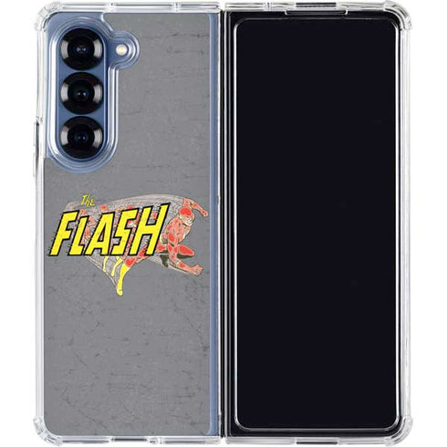 DC Comics The Flash Vintage Action Running Pose Galaxy Z Fold6 Clear Case