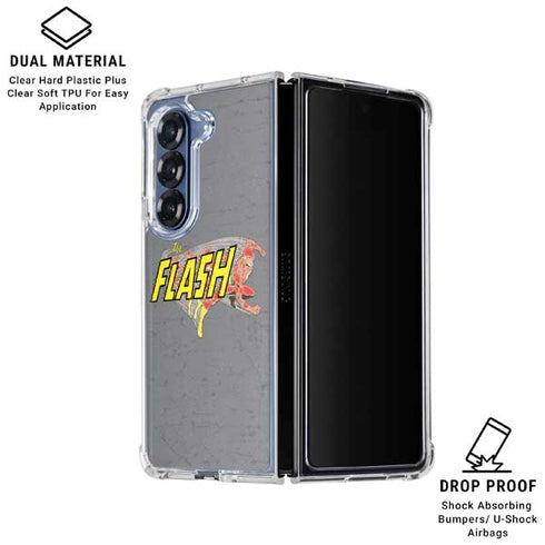 DC Comics The Flash Vintage Action Running Pose Galaxy Z Fold6 Clear Case