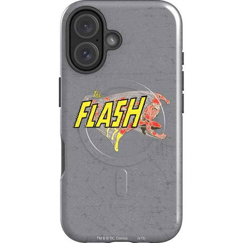 DC Comics The Flash Vintage Action Running Pose iPhone 16 Magsafe Impact Case