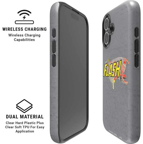 DC Comics The Flash Vintage Action Running Pose iPhone 16 Magsafe Impact Case