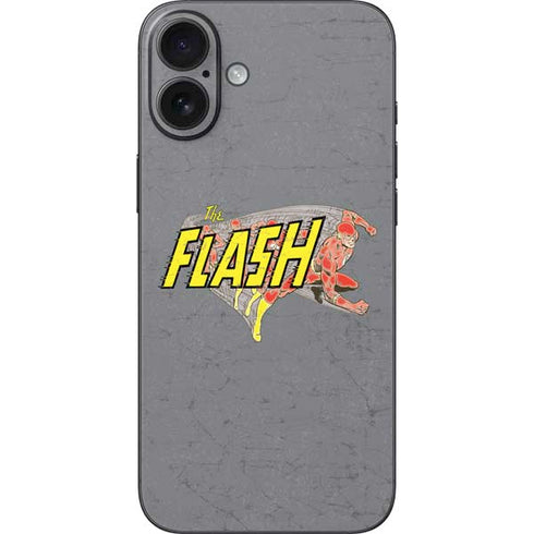 DC Comics The Flash Vintage Action Running Pose iPhone 16 Plus Skin