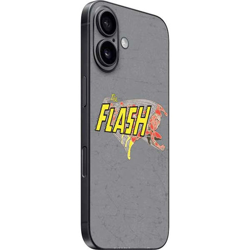 DC Comics The Flash Vintage Action Running Pose iPhone 16 Plus Skin