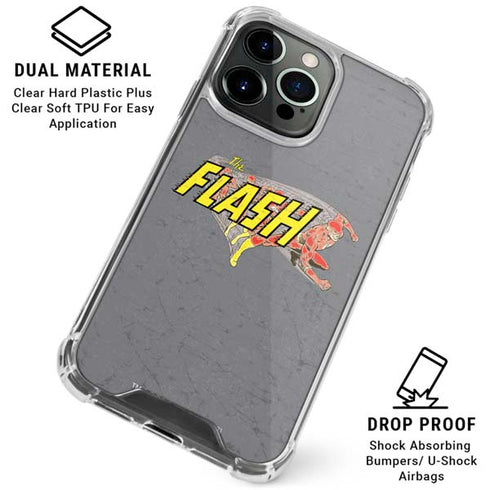 DC Comics The Flash Vintage Action Running Pose iPhone 16 Pro Max Clear Case