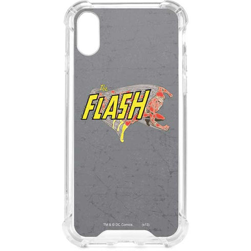 DC Comics The Flash Vintage Action Running Pose iPhone XS Clear Case